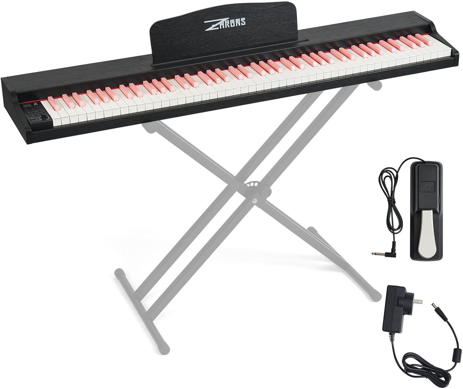 Our Take: Stylish Black-Pink 88-Key Weighted Piano