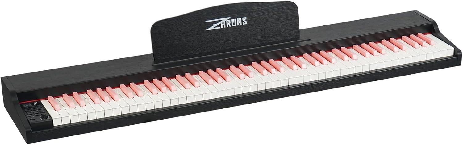 Our Take: Stylish Black-Pink 88-Key Weighted Piano